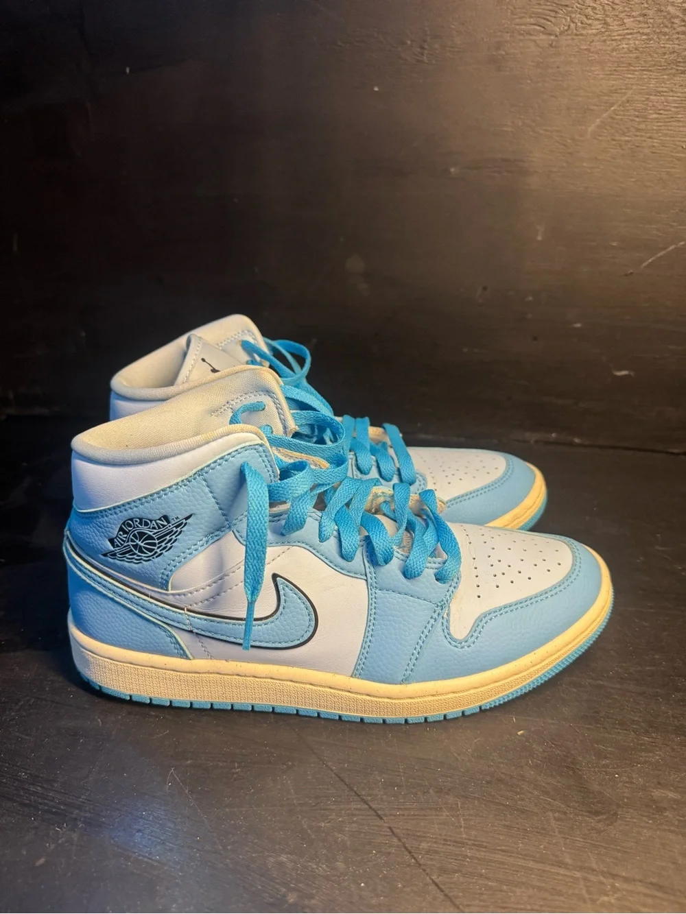 Jordan Mid-Top Sneakers in Light Blue and White